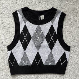 Woolen knit cropped H&M sweater vest